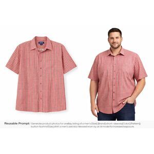 Canyon Ridge Button Down Shirt Men 3XL Red Plaid Short Sleeve Cotton Blend